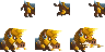 The sprites of Golden Battle Boar.