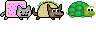 A comparison between the Nyan Hat, Taco Dog, and Turtle Hat