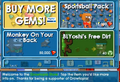 The Sportsball Pack, Monkey On Your Back, and BLYoshi's Free Dirt featured in the store[3]