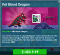 Pet Blood Dragon's purchase screen