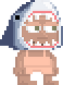 A player wearing the Shark Head.