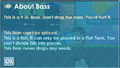 Bass' In-Game Description.