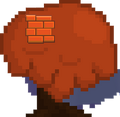 This is a BRICK tree.A brick tree is an orange brick,if you happen to get a seed of this,splice it with lava,dirt and other stuff to make colorful blocks