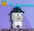 A player wearing the Blue Volcanic Hat