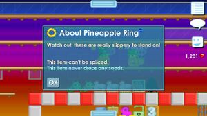 The in-game description of the Pineapple Ring.