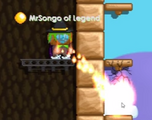 A player using the Burning Hands to smash a block.
