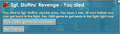 The UI which appears when you get killed by Sgt. Stuffins and his minions