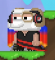 A player with a Barky's Mask equipped.