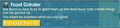 Food Grinder's dialog box