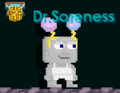 A player wearing the Egg Antennae Hat