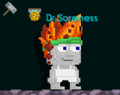 A player wearing the Fruit Warrior Hair - Papaya Clan