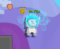 A player wearing the Freezing Skull Mask