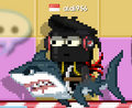 A player with a Riding Alpha Great White Shark equipped.