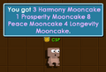 The message appearing after a Mooncake Bundle has been consumed