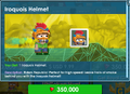 The Iroquois Helmet's purchase screen