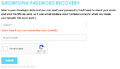 The password recovery form website screen.