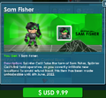 Sam Fisher's purchase screen