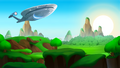 A render of the Weather Machine - Protostar Landing's background