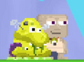 A player wearing Bob the Gross Blob