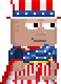 A player wearing some Stars and Stripes clothes.
