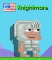 The sponsor of Knight Helmet, Knightmare, wearing the full knight outfit