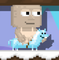 A player with an Ice Horse equipped.
